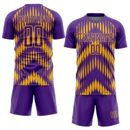 Custom Purple Gold Abstract Triangle Sublimation Soccer Uniform Jersey Custom Purple Gold Abstract Triangle Sublimation Soccer Uniform Jersey